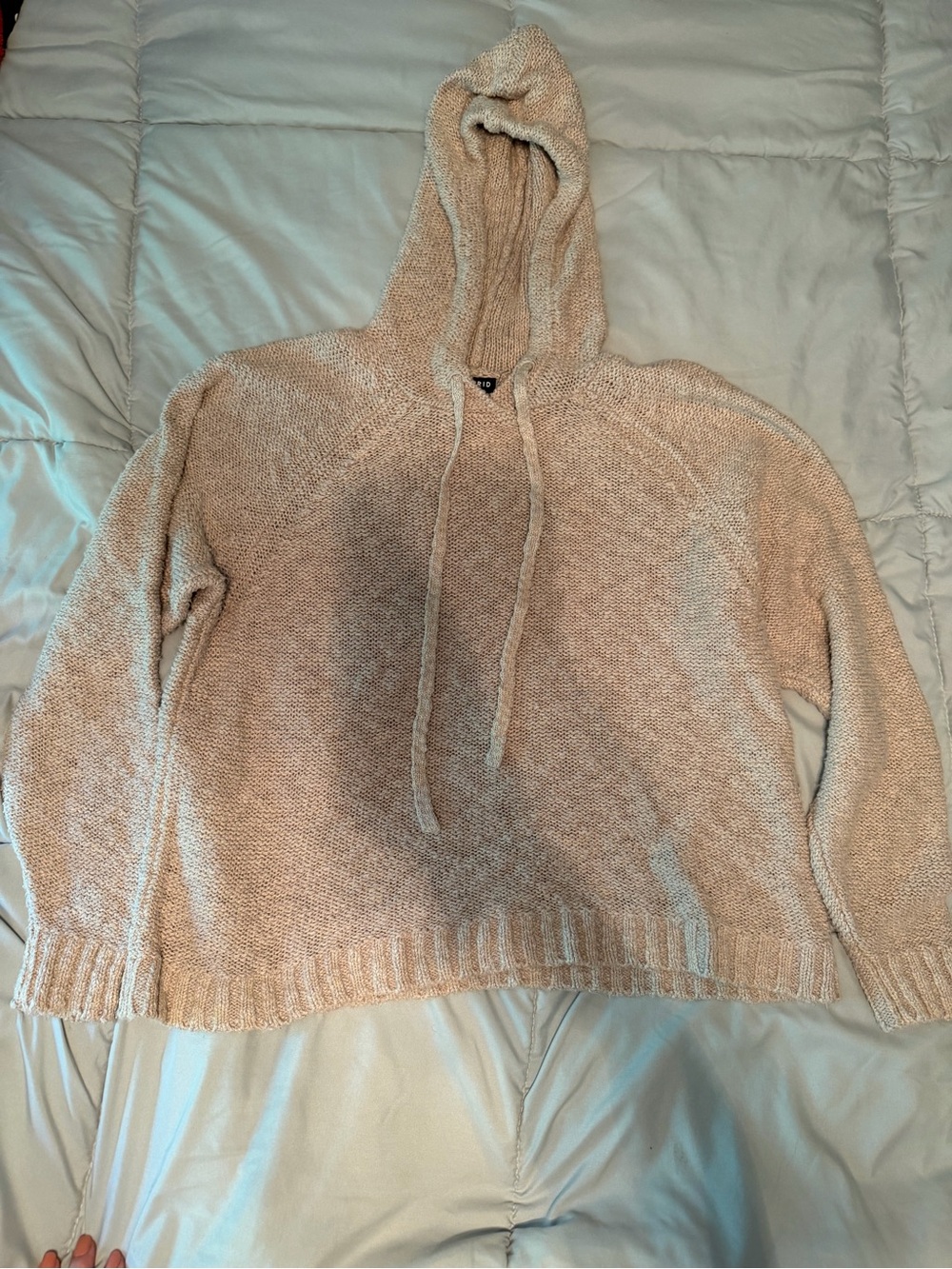 torrid Neutral Knit Hooded Pullover Sweater